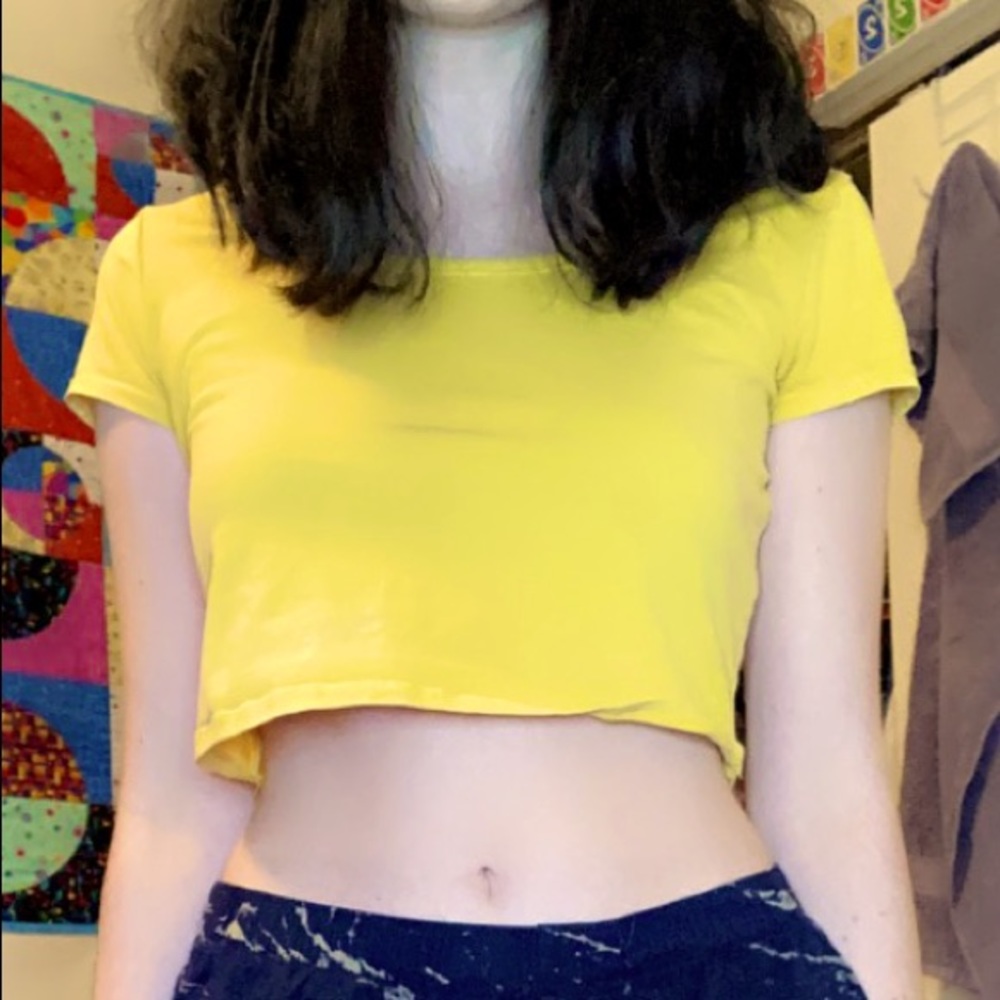 Yellow crop top